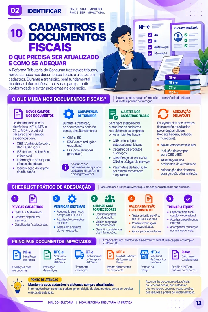 Página 13 — Cadastros e Documentos Fiscais