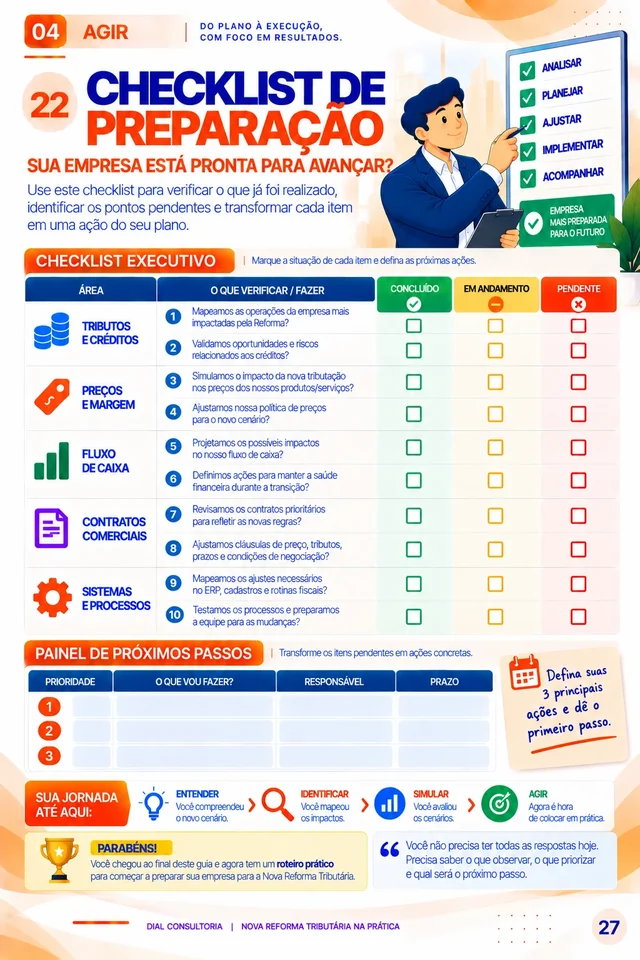 Página “Checklist de Preparação” do guia